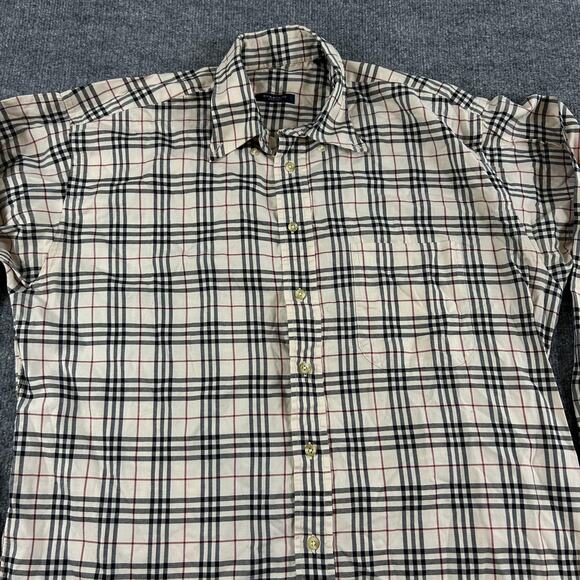 Burberry Shirt Men Large Nova Check Button Down Long Sleeve Luxury Classic Retro - Picture 2 of 10